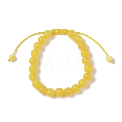 8mm Round Dyed Natural Jade Imitation Beeswax Braided Bead Bracelets for Women Men BJEW-C067-01B-05-1