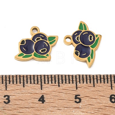 Fruit 304 Stainless Steel Enamel Pendants SA-CBA49D2-11G-08-1