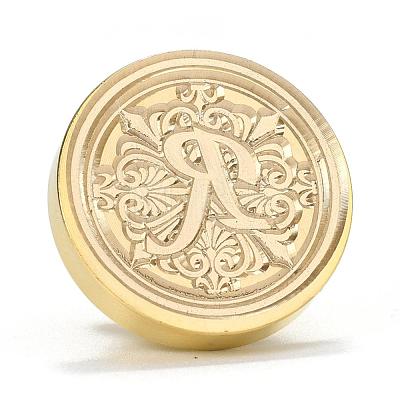 Brass Retro Initials Wax Sealing Stamp AJEW-F045-D18-1