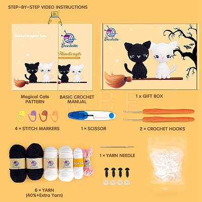 DIY Cat Crochet Knitting Beginner Kit PW-WG9BF43-03-1