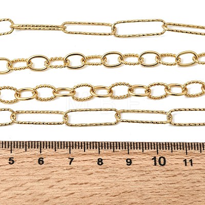 6MM Brass Double Layer Mixed Chain Necklaces NJEW-L013-04G-1