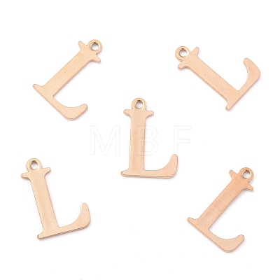 Ion Plating(IP) 304 Stainless Steel Alphabet Charms STAS-H122-L-RG-1