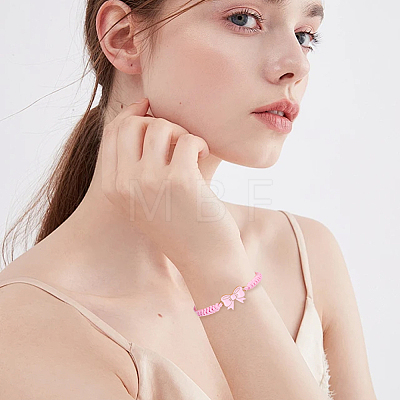 Alloy Enamel Bowknot Link Bracelets BJEW-BM0001-02-1