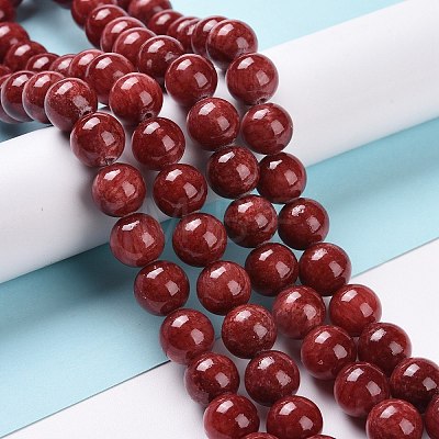 Dyed Natural Jade Beads Strands G-D434-10mm-08-1-1