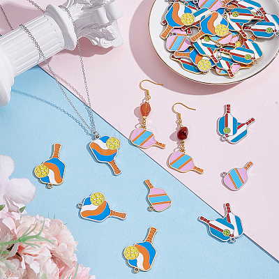 36Pcs 6 Styles Zinc Alloy Enamel Pendants FIND-PH0038-37-1