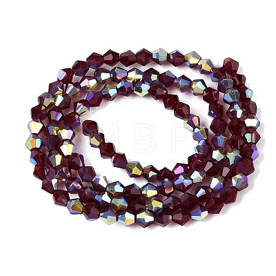 AB Color Plated Transparent Glass Beads Strands GLAA-G127-01J-1