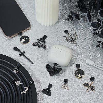 12Pcs Gothic Plastic Mobile Dustproof Plugs HJEW-ME00123-1