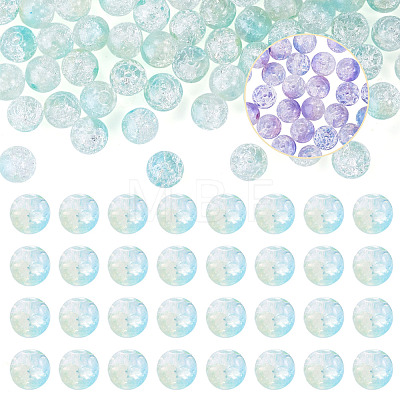 100Pcs Crackle Transparent Glass UV Reactive Beads GLAA-TA0004-28B-1