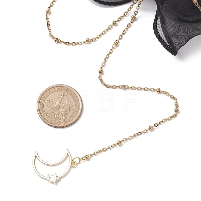 Brass Moon Pendant Necklaces NJEW-JN04810-1