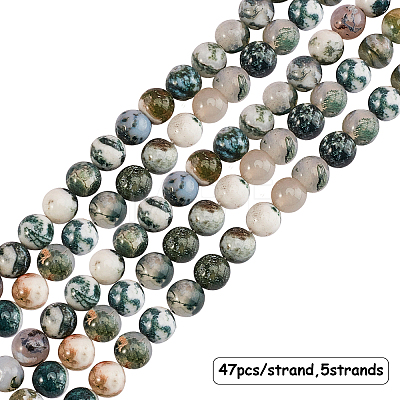 Olycraft Natural Tree Agate Beads Strands G-OC0001-55-1