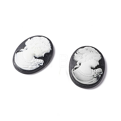 Cameos Opaque Resin Cabochons RESI-C016-01B-01-1