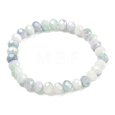 AB Color Faceted Rondelle Glass Beaded Stretch Bracelets for Women BJEW-PH01820-02-1