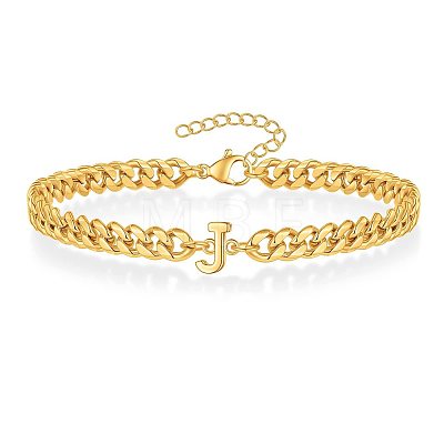 Letter 304 Stainless Steel Link Bracelets FS-WG7830E-09-1