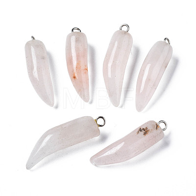 Natural Rose Quartz Pendants G-S356-13B-1