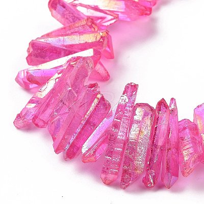Natural Quartz Crystal Points Beads Strands G-K181-B10-1