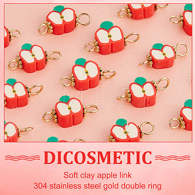 DICOSMETIC 100Pcs Polymer Clay Connector Charms CLAY-DC0001-01-1