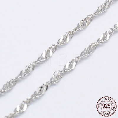 Anti-Tarnish Rhodium Plated 925 Sterling Silver Necklaces STER-E007-1A-1