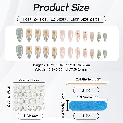 ABS Plastic Full Cover Press On False Nails MRMJ-CP0001-71-1