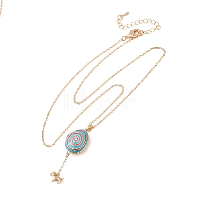 Magnetic Brass Enamel Egg Locket Pendant Necklaces for Women KK-CBAF5B9-02G-02-1