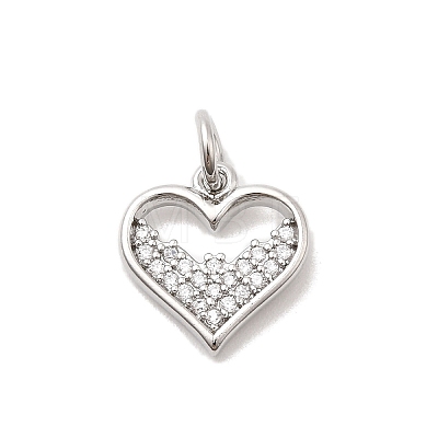 Brass Micro Pave Cubic Zirconia Charms KK-C139-25C-P-1