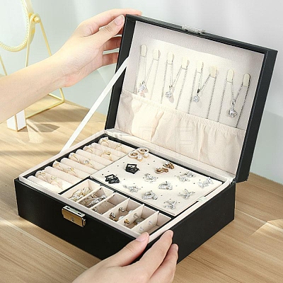 Imitation Leather Jewelry Storage Boxes PW-WG52370-04-1