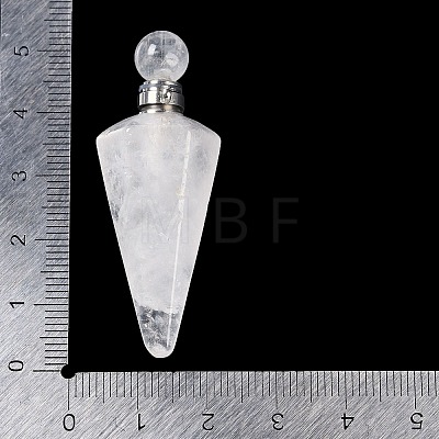 Natural Quartz Crystal Faceted Cone Openable Perfume Bottle Big Pendants G-L524-18P-11-1