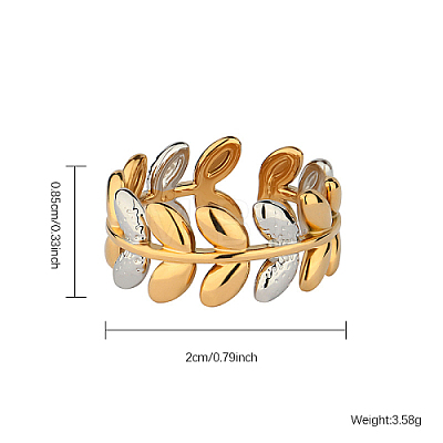 Golden Stainless Steel Open Cuff Rings FW2890-1-1