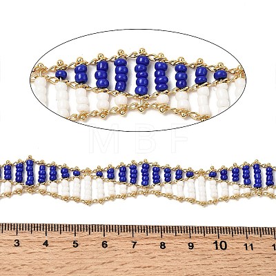 Handmade Glass Seed Beaded Chains CHC-K017-01G-01-1