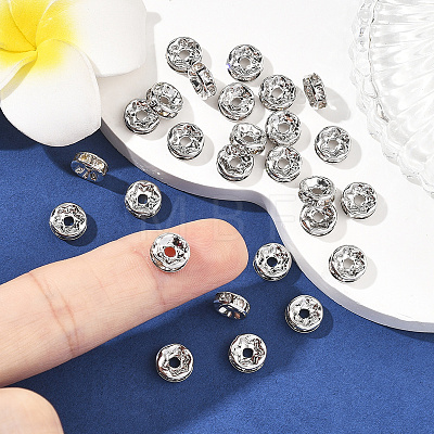 SHEGRACE Brass Micro Pave Clear Cubic Zirconia Spacer Beads XGRQ1U182-363P-1