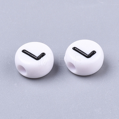 White Opaque Acrylic Beads SACR-R249-01M-1