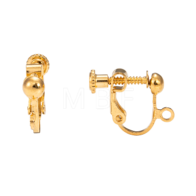 Brass Screw On Clip-on Earring Findings KK-L164-01G-1