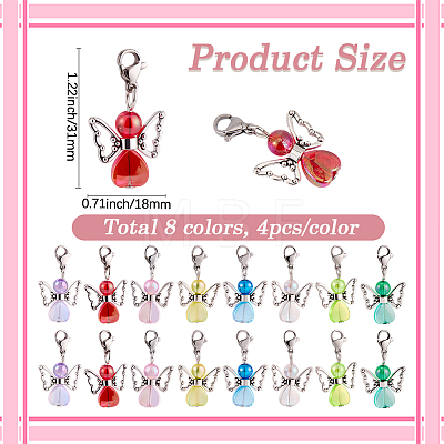 1 Bag Acrylic & Alloy Pendant Decorations HJEW-BM0001-84-1