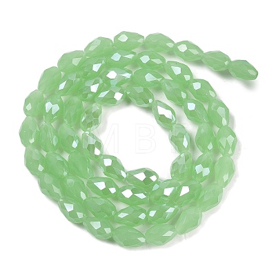 Opaque Solid Color Electroplate Glass Beads Strands EGLA-N013-J8mm-B04-1