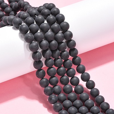 Natural Black Agate Beads Strands X-G-H1617-1