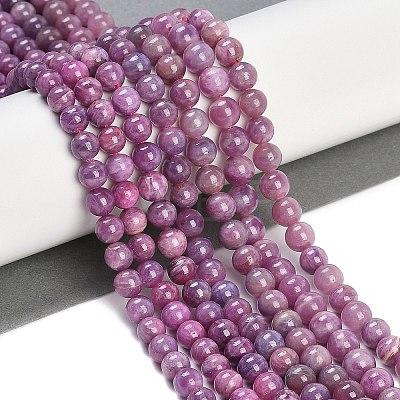 Natural Gemstone Ruby Round Beads Strands G-O017-6mm-06-01-1