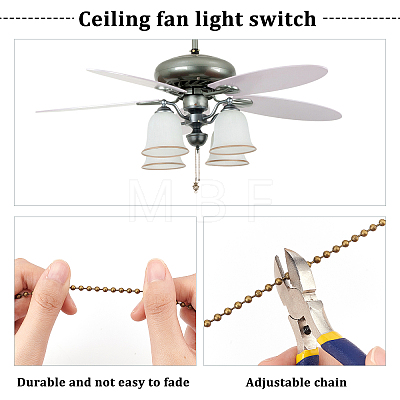 Brass Ceiling Fan Pull Chain Extenders AJEW-PH01441-1