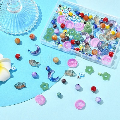 150Pcs 15 Styles Handmade Lampwork Beads Sets LAMP-YW0001-26-1