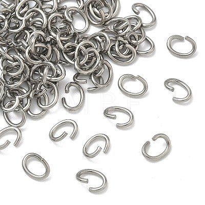 Tarnish Resistant Oval 304 Stainless Steel Open Jump Rings X-STAS-R067-01-1
