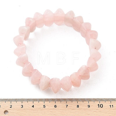 Bicone Natural Rose Quartz Beads Stretch Bracelets for Women BJEW-C097-05C-1