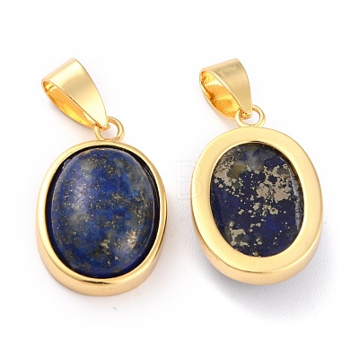 Natural Lapis Lazuli Pendants G-B012-10G-01-1