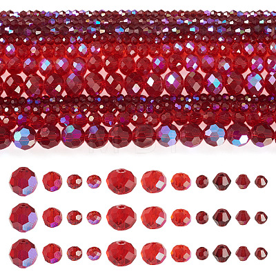 11 Strands 11 Styles Electroplate Glass Beads Strands EGLA-TA0003-06-1