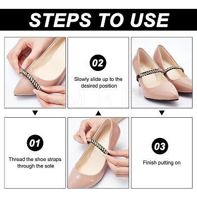 4 Pairs 4 Colors Anti-Loose Shoe Laces for High-Heeled Shoes DIY-CP0008-56-1