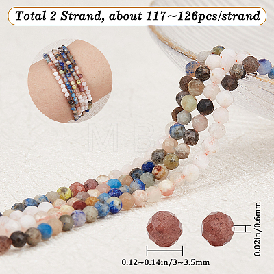 Beebeecraft 2 Strands Natural Mixed Gemstone Beads Strands G-BBC0001-31-1