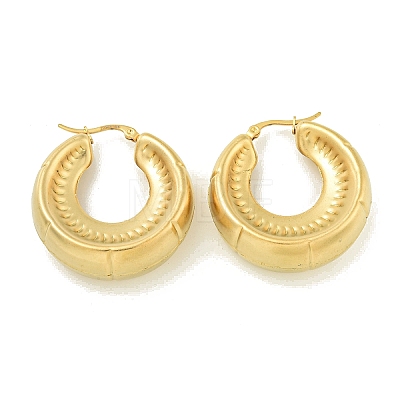 Ion Plating(IP) 304 Stainless Steel Hoop Earrings for Women EJEW-G401-01B-G-1