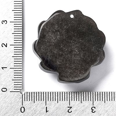 Natural Sliver Obsidian Pendants G-G098-02B-1
