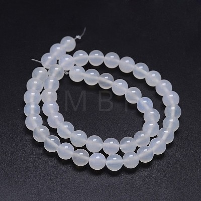 Grade A Natural Agate Round Beads Strands G-F256-01-6mm-A-1