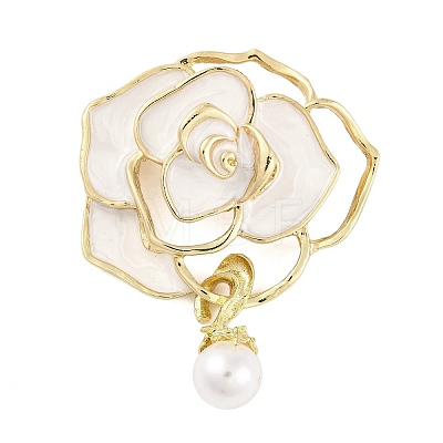 Alloy & Plastic Pearl Brooch JEWB-M045-01LG-A-1