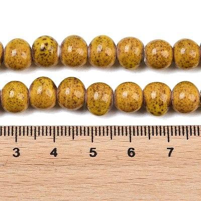 Handmade Fancy Antique Glazed Porcelain Ceramic Round Beads Strands PORC-L019-8mm-02-1