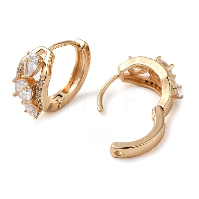 Brass Micro Pave Cubic Zirconia Hoop Earrings for Women EJEW-M238-21KCG-1