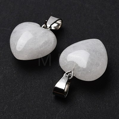 Natural White Jade Charms HEAR-PW0001-057-03-1